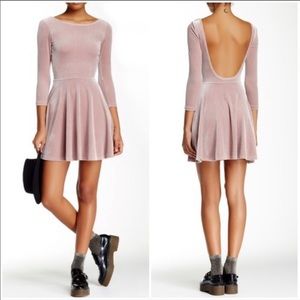 AA Stretch Velvet Skater Dress in Starlight